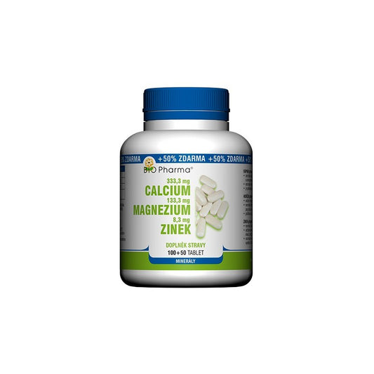 Bio Pharma Calcium + Magnesium + Zinc - 150 tablets