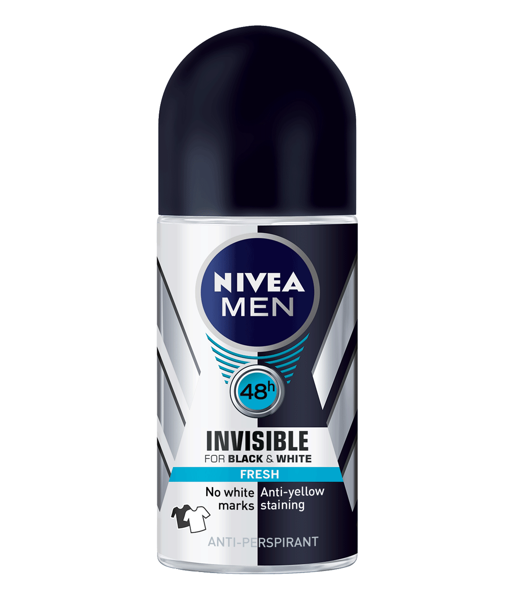 NIVEA MEN antiperspirant roll-on Black & White Invisible Fresh, 50 ml