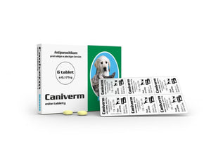 Caniverm de-wormer for dogs and cats 6 x 0.175 g tablets
