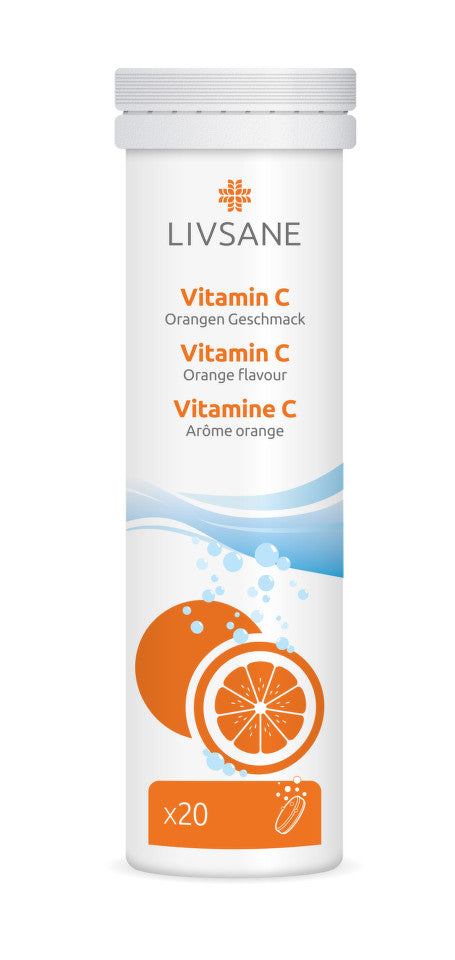 LIVSANE Effervescent tablets Vitamin C orange 20 pcs