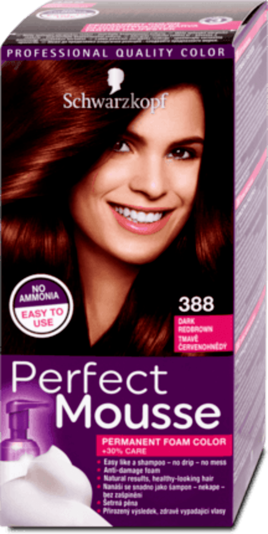 Schwarzkopf Perfect Mousse hair color Dark red-brown 388, 92.5 ml