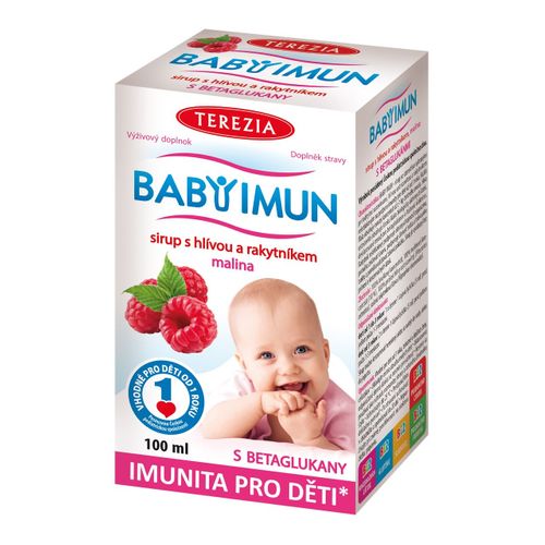 Terezia BABY IMUN with oyster mushroom and sea buckthorn raspberry flavor syrup 100 ml