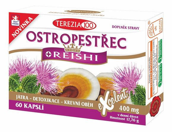 Terezia Ostropestřec + Reishi 60 capsules vitamins - mydrxm.com