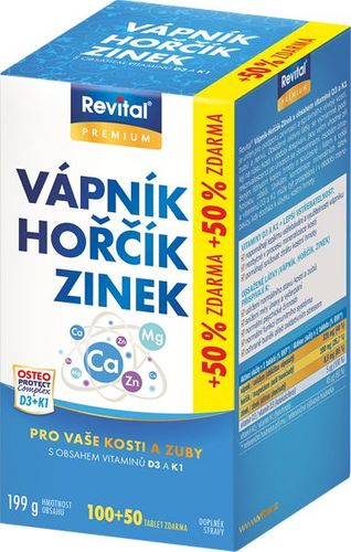 Revital Calcium + Magnesium + Zinc +D3 + K1 150 tablets