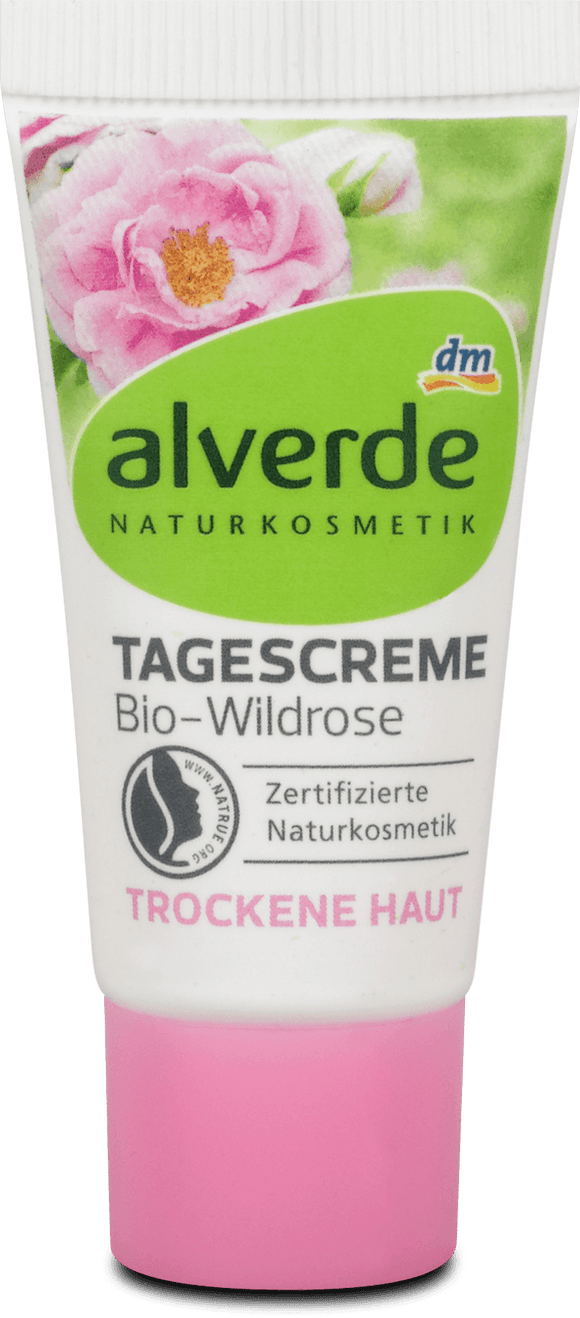 alverde NATURKOSMETIK day cream with organic wild roses, 10 ml