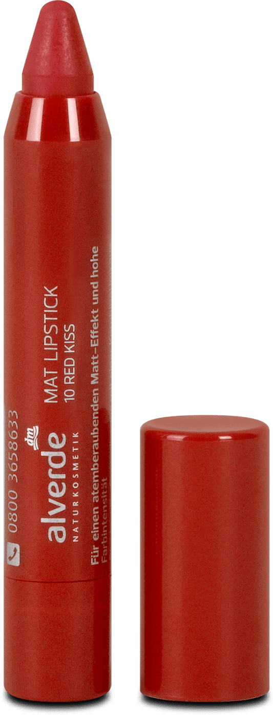 alverde NATURKOSMETIK matte lipstick Chubby 10 Red Kiss, 3,7 ml