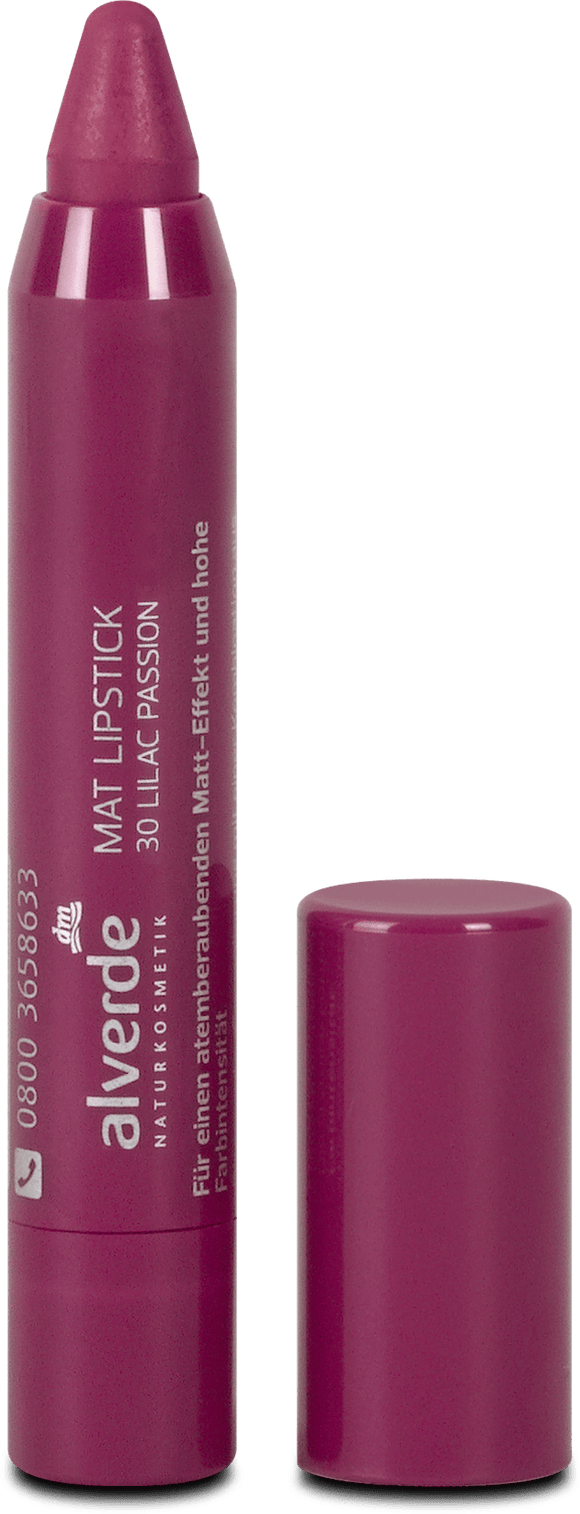 alverde NATURKOSMETIK matt lipstick Chubby 30 Lilac passion, 3,7 ml
