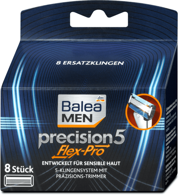 Balea MEN Precision5 Flex-Pro replacement heads, 8 pcs
