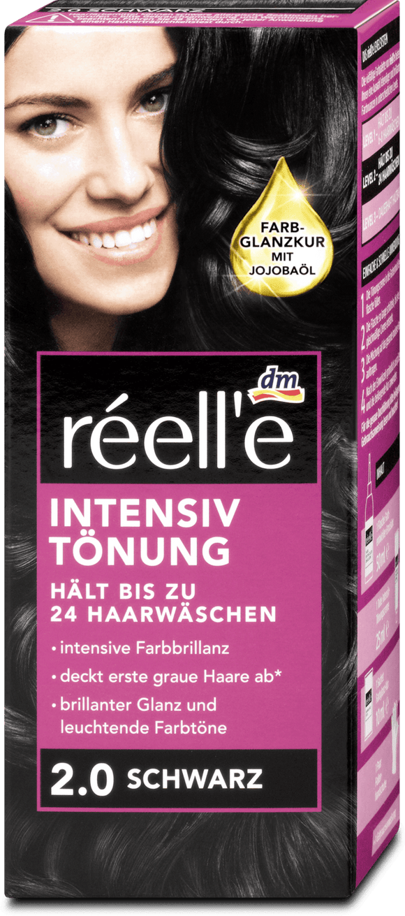 réell'e intensive toning hair color 2.0 black, 85 ml