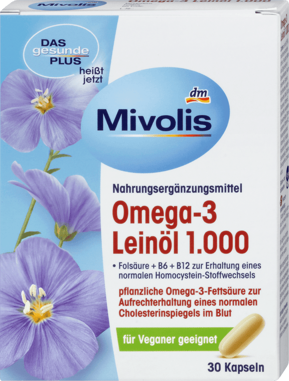 Mivolis linseed oil and omega-3 fatty acids, 30 capsules