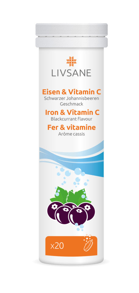 LIVSANE Effervescent tablets Iron + Vitamin C 20 pcs