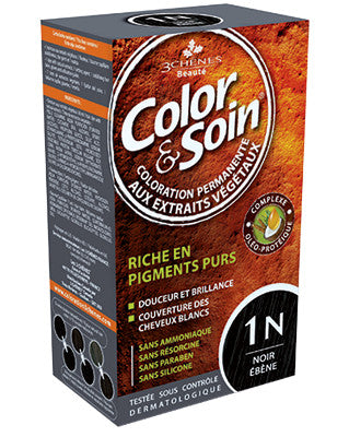 Color & Soin 1N - hair color - ebony black 135ml