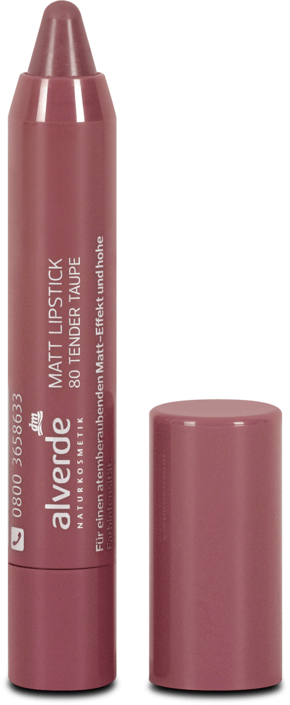 alverde NATURKOSMETIK Matt 80 Tender Taupe Lipstick, 3.7 ml