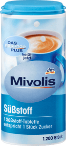 Mivolis artificial sweetener with dispenser, 1200 pcs