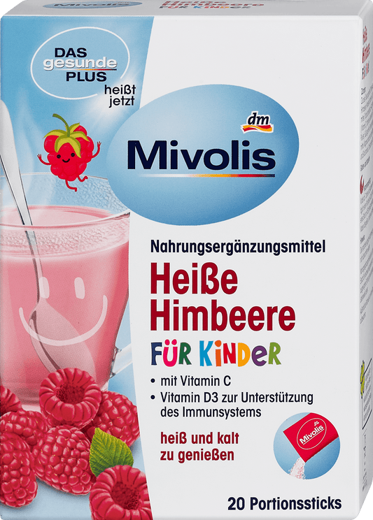 Mivolis raspberry hot drink for children, 20 sachets