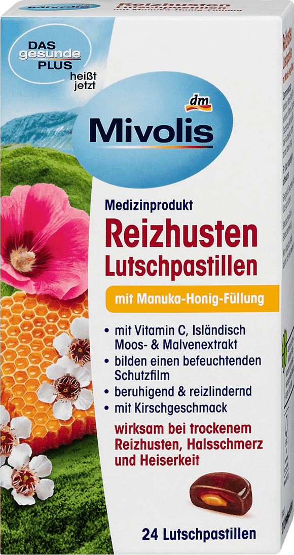 Mivolis cough lozenges with Icelandic moss extract & honey, 24 pcs
