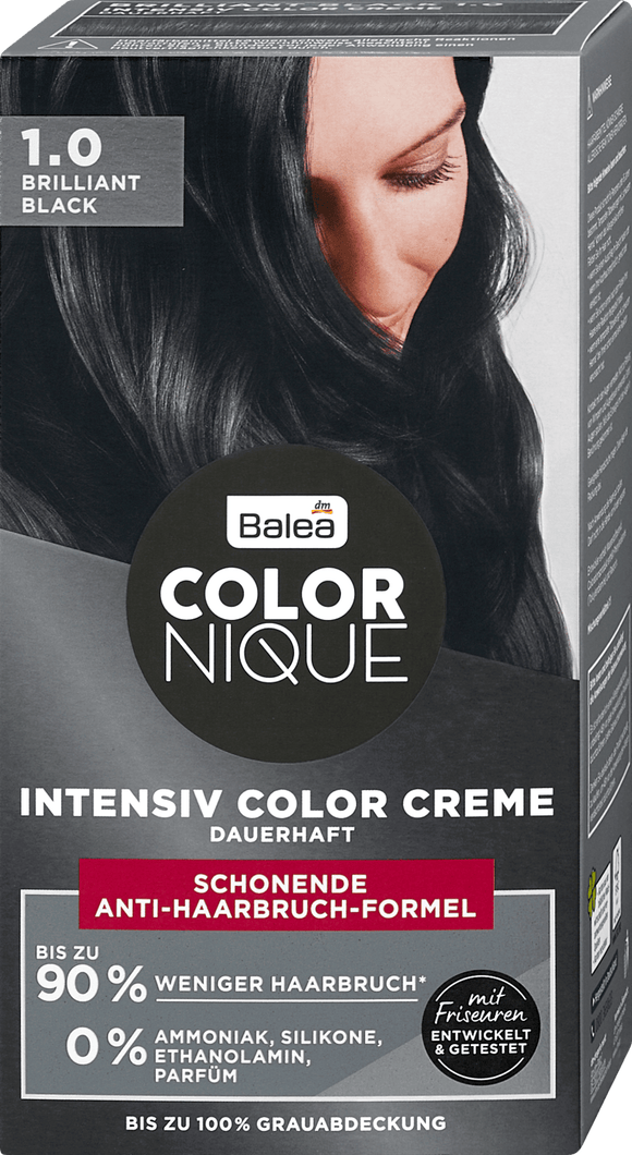 Balea COLORNIQUE Intensive Color Creme Brilliant Black 1.0