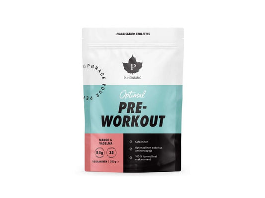 Puhdistamo Pre-Workout Caffeine Free 350g Mango + raspberry