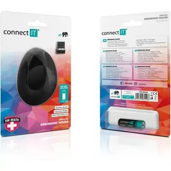 Connect IT CMO-2801-BK ergonomic vertical mouse black
