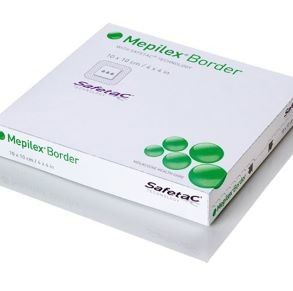 MEPILEX BORDER 7.5 x 7.5 cm, 5 pcs, SELF-ADHESIVE ABSORPTIVE FOAM COVER