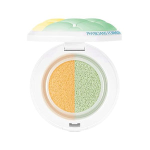 Physicians Formula Mineral Wear Talc-Free Mineral cushion concealer + base 2in1 color yellow / green
