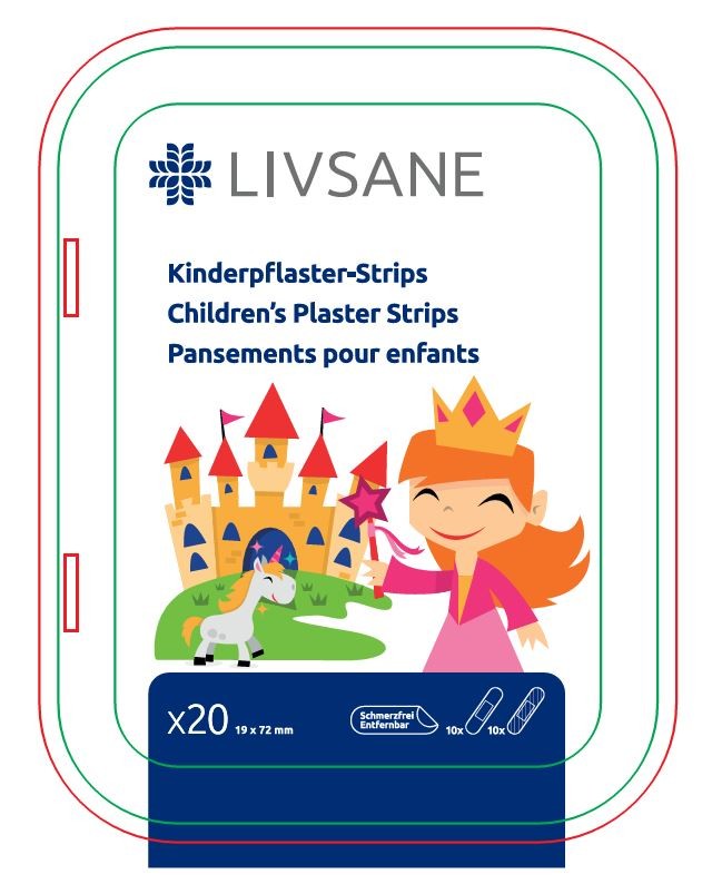 LIVSANE Princess children's plaster strips 20 band aids