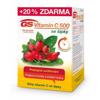 GS Vitamin C 500 with rosehip 100 tablets + 20 tablets FREE - mydrxm.com