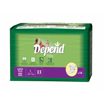 Depend Flex Super Plus size L diaper breathable 14 pcs - mydrxm.com