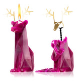 54 Celsius Pyro Pet Burgundy Reindeer decorative candle 22 cm