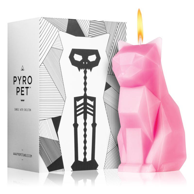 54 Celsius Pyro Pet Pink Cat decorative candle 17 cm