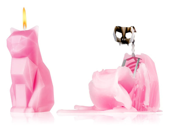 54 Celsius Pyro Pet Pink Cat decorative candle 17 cm