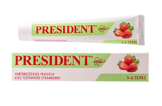 PresiDENT Toothpaste gel children 3-6 years Strawberry 50 ml