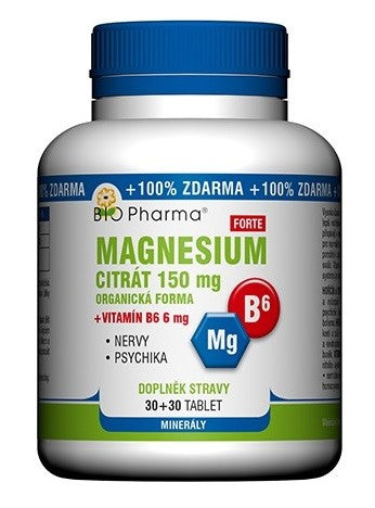 Bio Pharma Magnesium citrate Forte 150mg + vitamin B6 6mg - 60 tablets