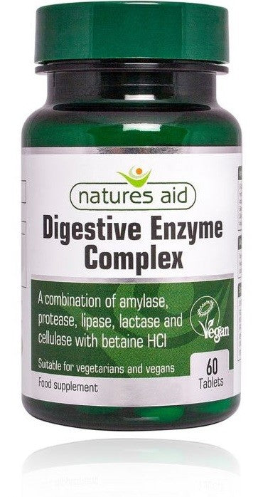 Natures Aid Digestive enzymes Complex with betaine HCl 100mg, 60 tablets