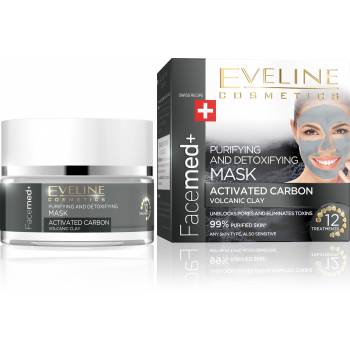 Eveline FACEMED + Activated Carbon Cleansing Mask 50 ml - mydrxm.com