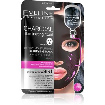 Eveline Charcoal Facial Cleansing Textile Mask 2 Pcs - mydrxm.com