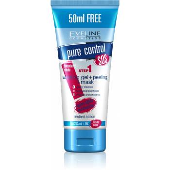 Eveline Pure Control 3in1 gel + peeling + mask 200 ml - mydrxm.com