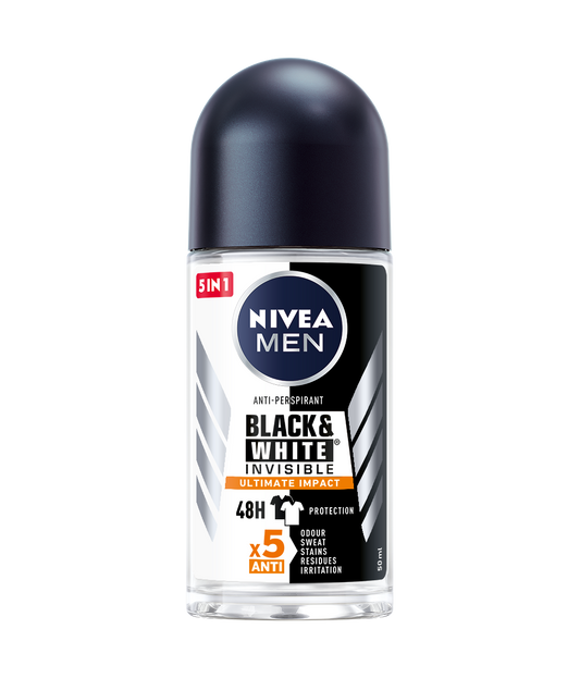 NIVEA MEN antiperspirant roll-on Black & White Ultimate Impact, 50 ml