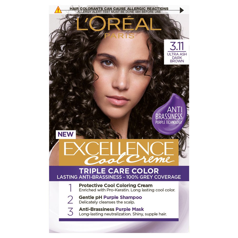 L'Oréal Paris Excellence Creme hair color ultra ash dark brown 3.11