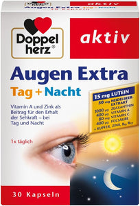 Doppelherz Augen Extra Eye Day and Night with Vitamin A and Zinc, 30 Capsules