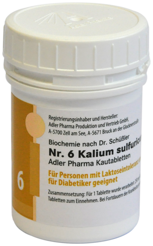 Adler Schuessler No.6 Potassium sulfuricum D6, 100 Chewable Tablets