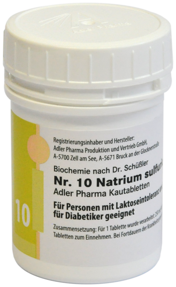 Adler Schuessler No.10 Sodium sulfuricum D6, 100 Chewable Tablets