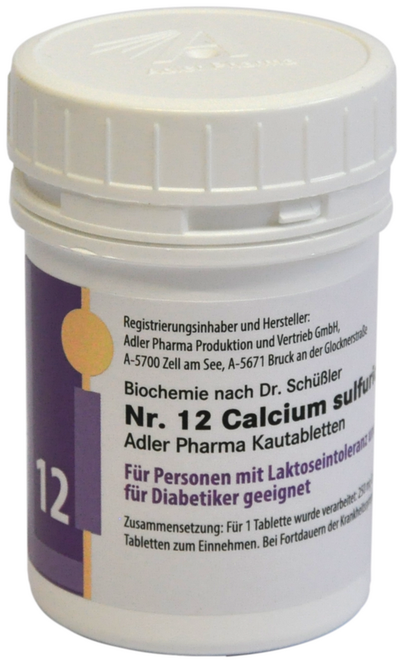Adler Schuessler No.12 Calcium sulphuricum D6, 100 Chewable Tablets