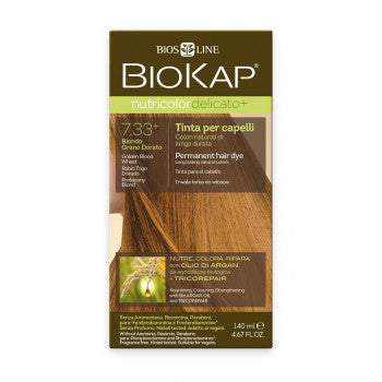 BIOKAP Nutricolor Delicato Plus 7.33 Blond golden wheat hair color 140 ml - mydrxm.com