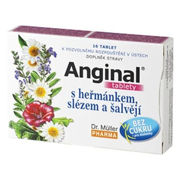 Anginal with chamomile and mallow 16 tablets
