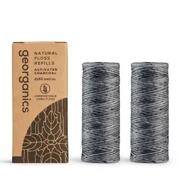 Georganics Activated carbon dental floss 2x50 m