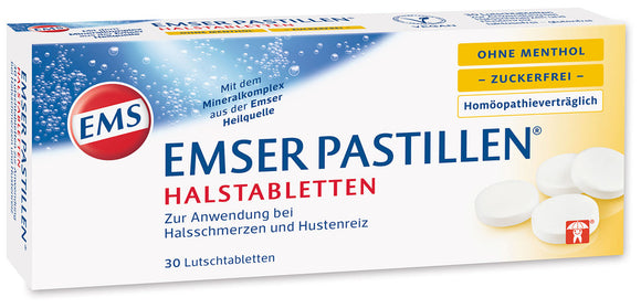 EMS Emser Pastilles 30 throat lozenges without menthol sugar-free