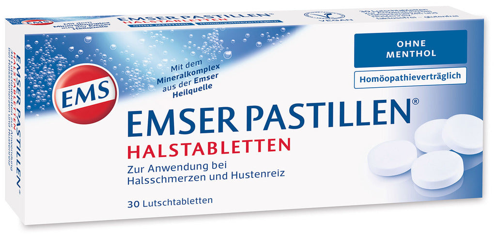 EMS Emser Pastilles 30 throat lozenges without menthol