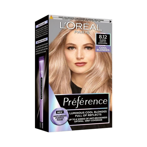 L'Oréal Paris Preference hair color Alaska 8.12 cold light blond