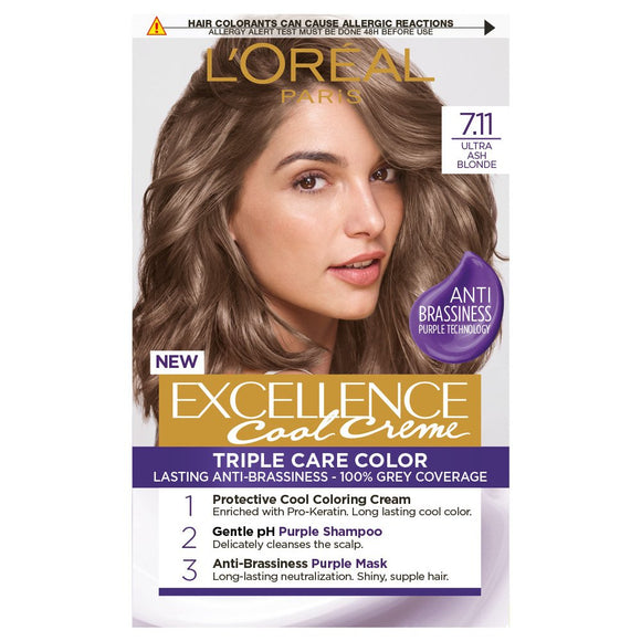 L'Oréal Paris Excellence Creme hair color ultra ash blond 7.11